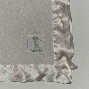 Little Giraffe Pink White Baby Blanket Girl Soft Fleece Satin Trim 30x36